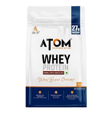1 - AS-IT-IS Nutrition ATOM Whey Protein with Enzymes,  2.2 lb  Double Rich Chocolate 