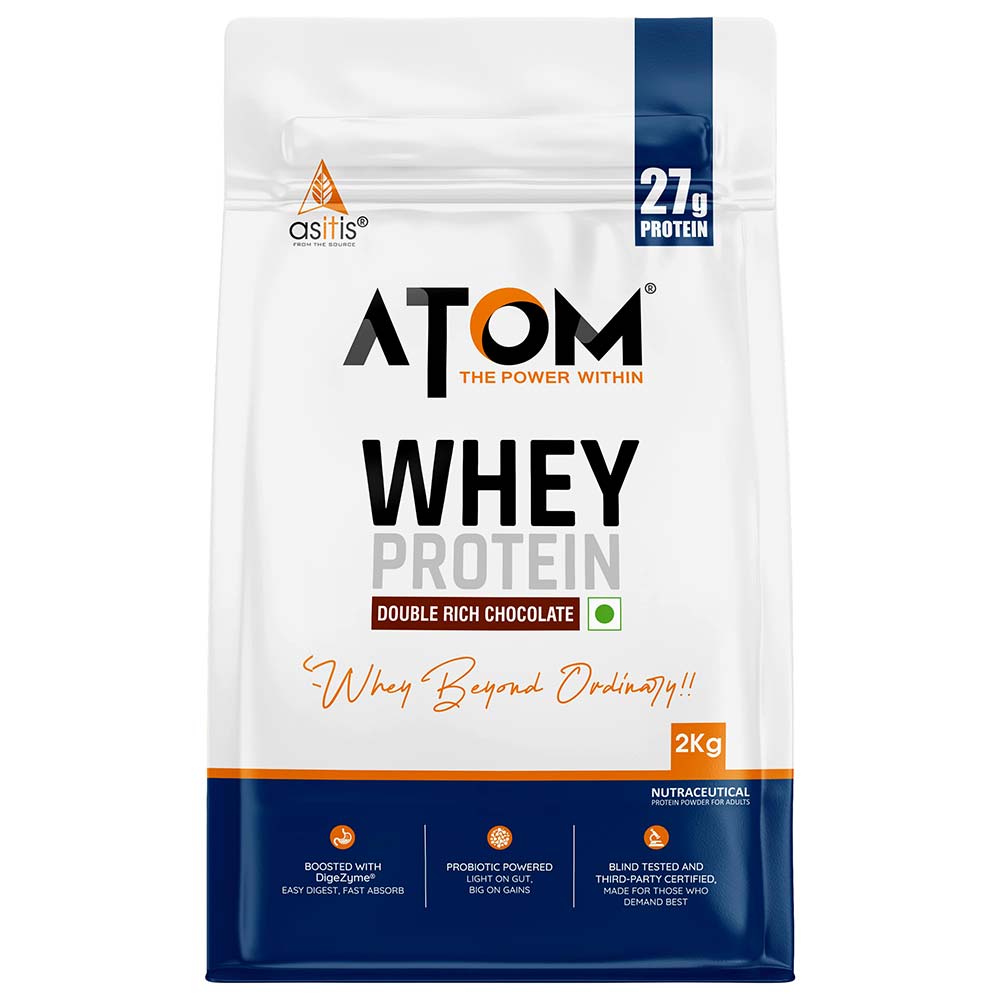 1 - AS-IT-IS Nutrition ATOM Whey Protein with Enzymes,  4.4 lb  Double Rich Chocolate 