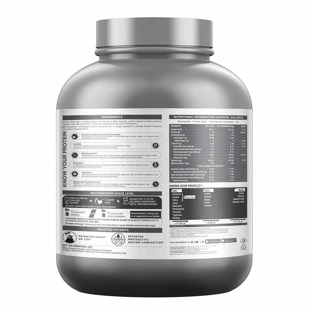 14 - MuscleBlaze Biozyme Performance Whey, 4.4 lb Kesar Thandai