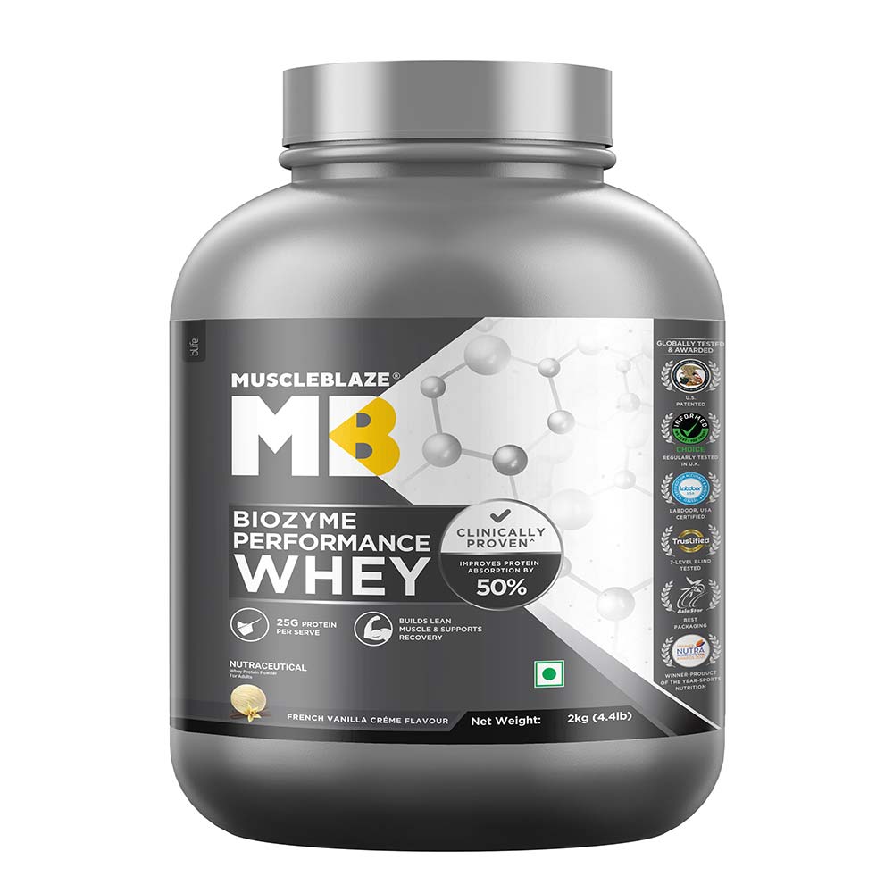 11 - MuscleBlaze Biozyme Performance Whey,  4.4 lb  French Vanilla Creme 