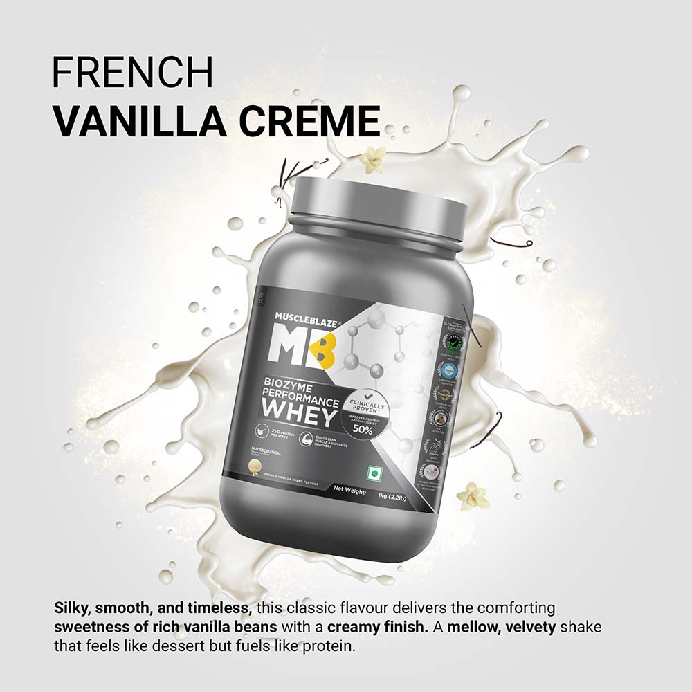 3 - MuscleBlaze Biozyme Performance Whey,  2.2 lb  French Vanilla Creme