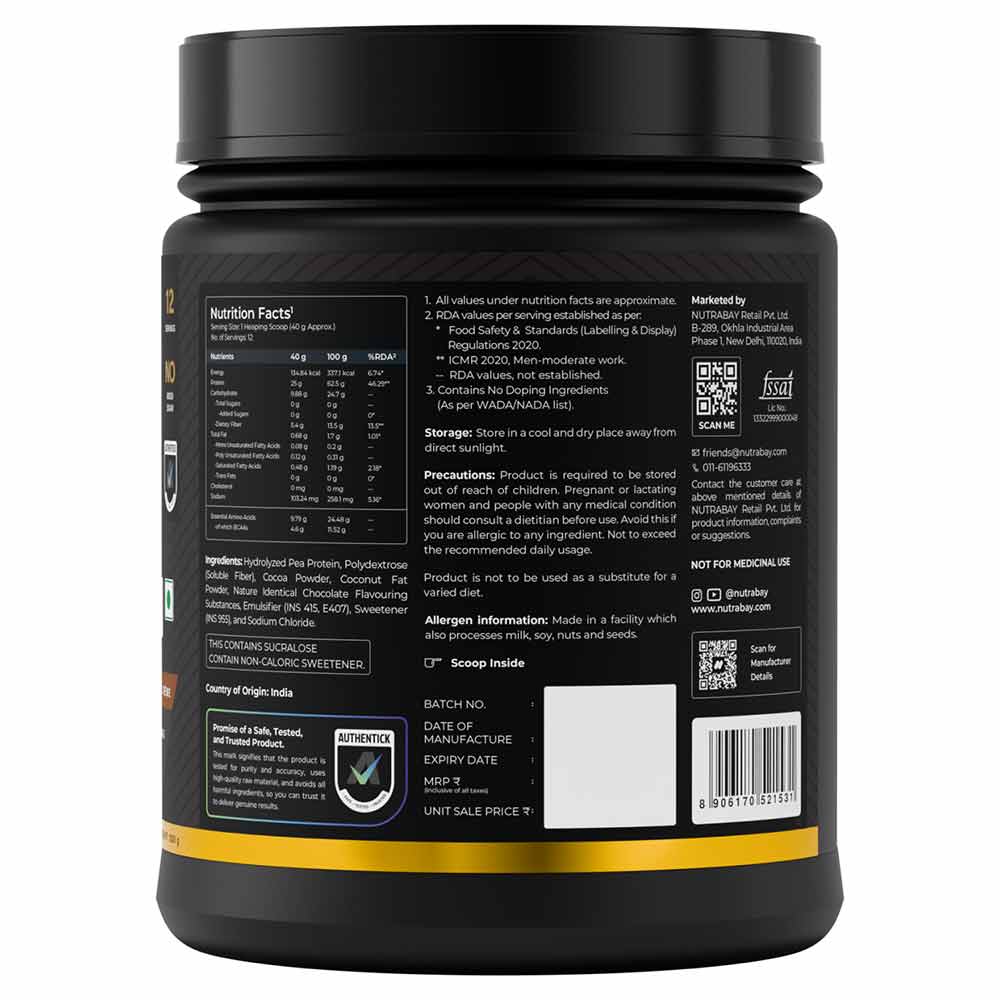 7 - Nutrabay Gold Pea Protein,  1.1 lb  Rich Chocolate Creme 