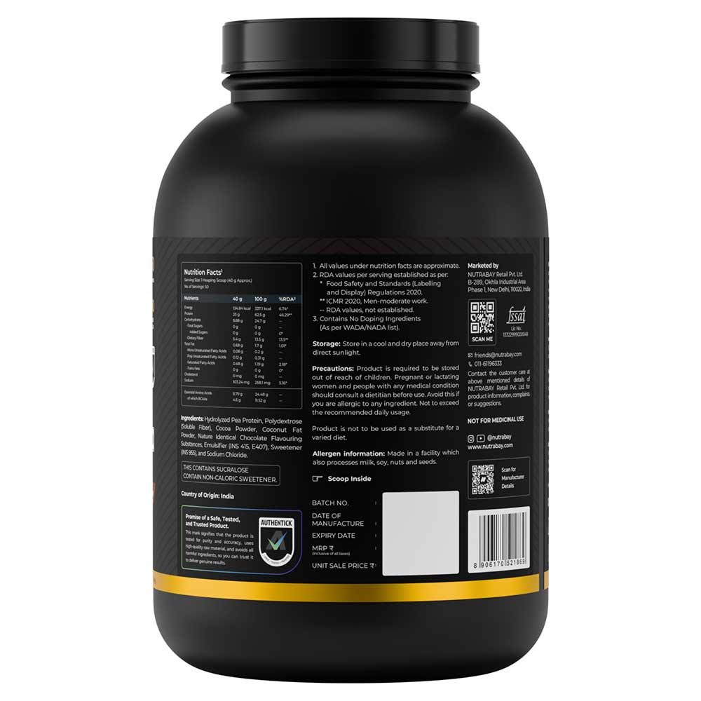 2 - Nutrabay Gold Pea Protein,  4.4 lb  Rich Chocolate Creme 