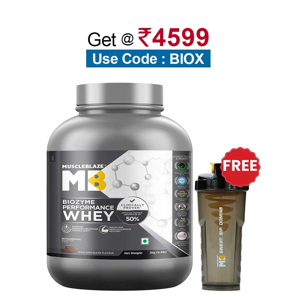 MuscleBlaze Biozyme Performance Whey, 4.4 lb Rich Chocolate