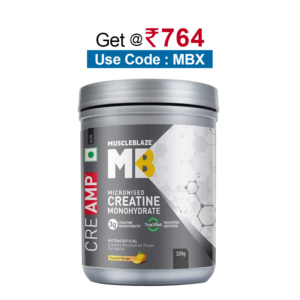 MuscleBlaze Creatine Monohydrate CreAMP,  Sunset Mango  0.71 lb 