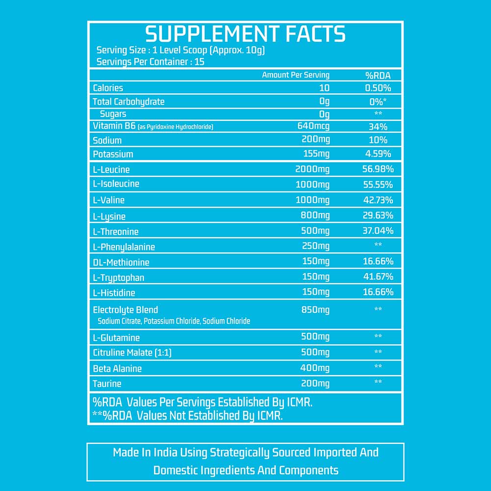 4 - Myfitness EAA-H2O,  Blue Raspberry  0.33 lb  15 Servings 