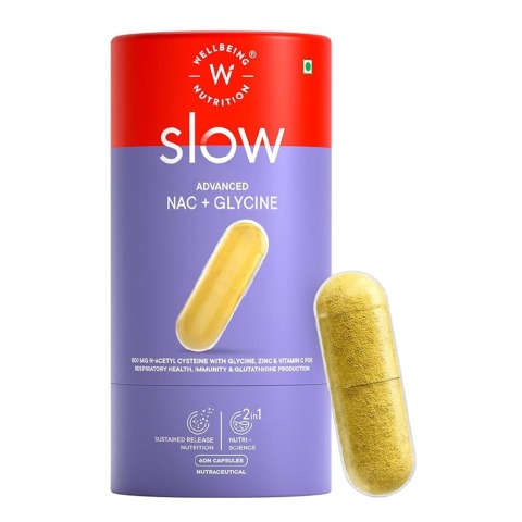 1 - Wellbeing Nutrition Slow Advanced NAC + Glycine,  60 capsules 