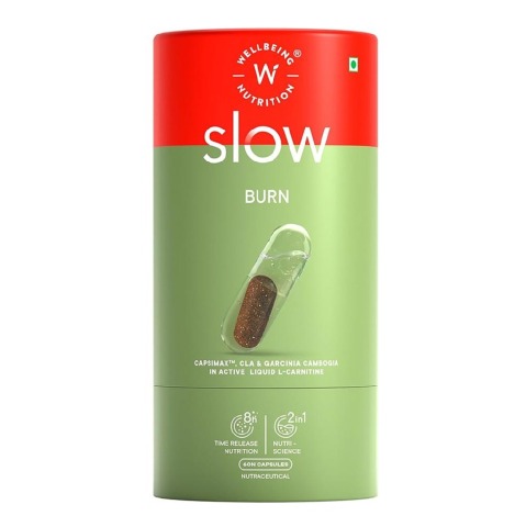 1 - Wellbeing Nutrition Slow Burn,  60 capsules  Unflavoured (Capsimax,CLA & Garcinia Cambogia) 