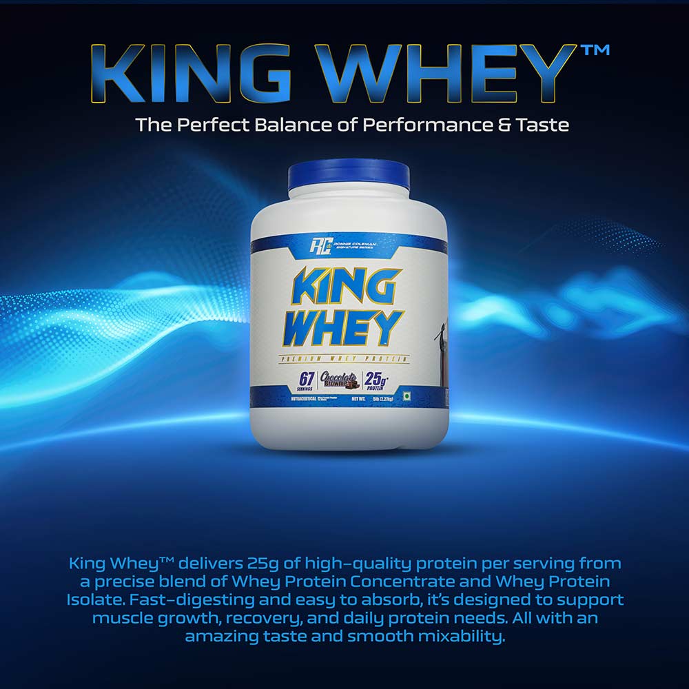 1 - Ronnie Coleman Signature Series King Whey Protein,  5 lb  Chocolate Brownie