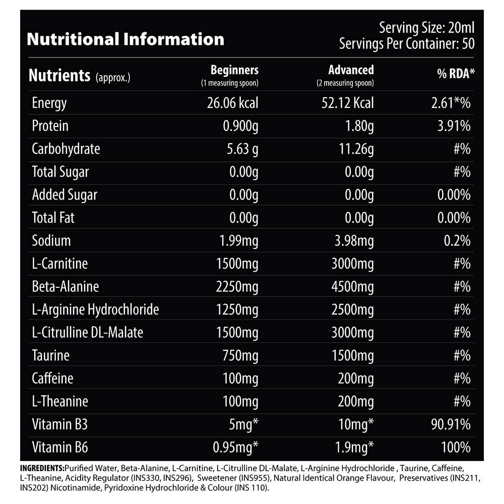 3 - QNT Carnipump Ripping Pre-workout,  1 L  Navel Orange 