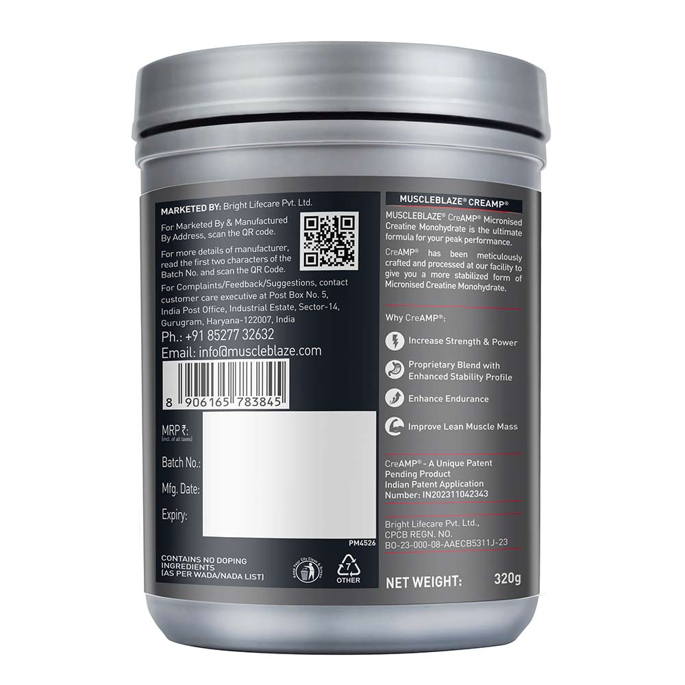 4 - MuscleBlaze Creatine Monohydrate CreAMP, Citrus Blast 0.70 lb