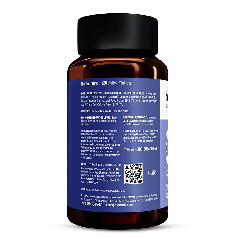 11 - HealthKart HK Vitals Magnesium Glycinate,  Unflavoured - Men  120 tablet(s)