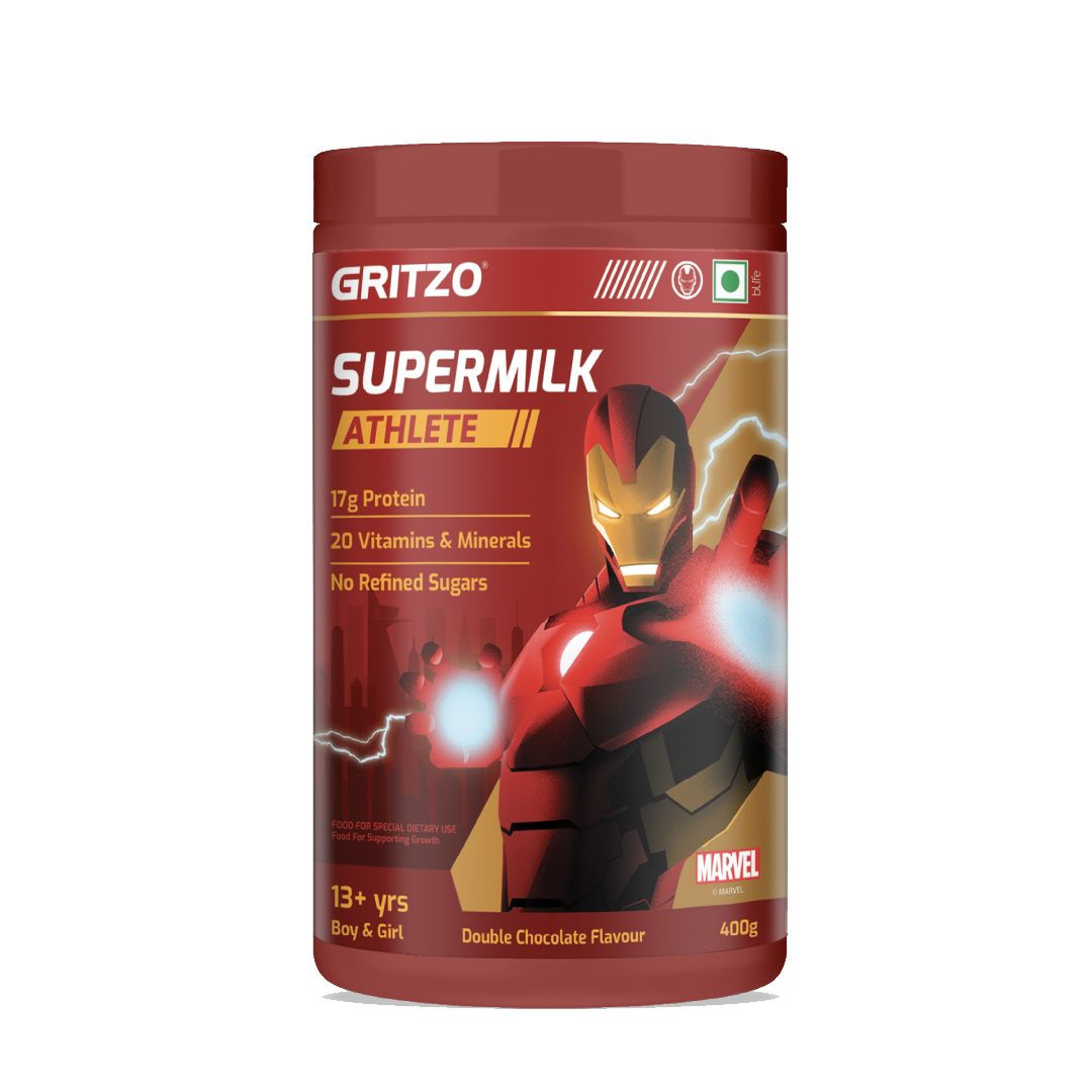 2 - Supermilk Gritzo Athlete for 13+ Years,  400 g  Double Chocolate (Iron Man) 