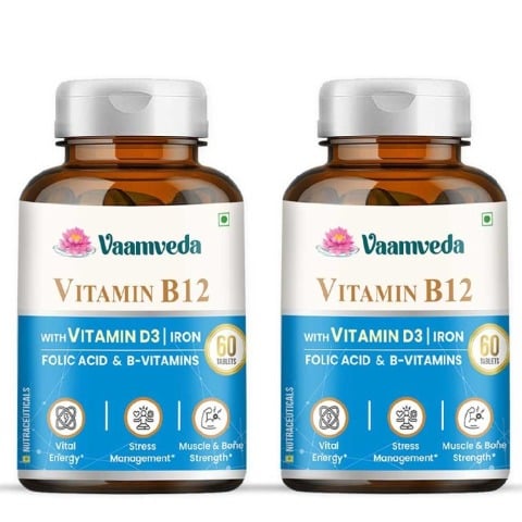 1 - Vaamveda Vitamin B12,  60 tablet(s)  Methylcobalamin Methyl Supplements (Pack of 2) 