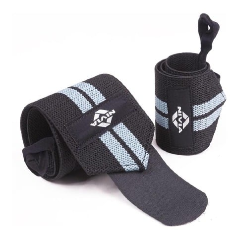 1 - Nivia Wrist Support with Thumb Loop & Adjustable Velcro Strap,  Black/Grey  Free Size 