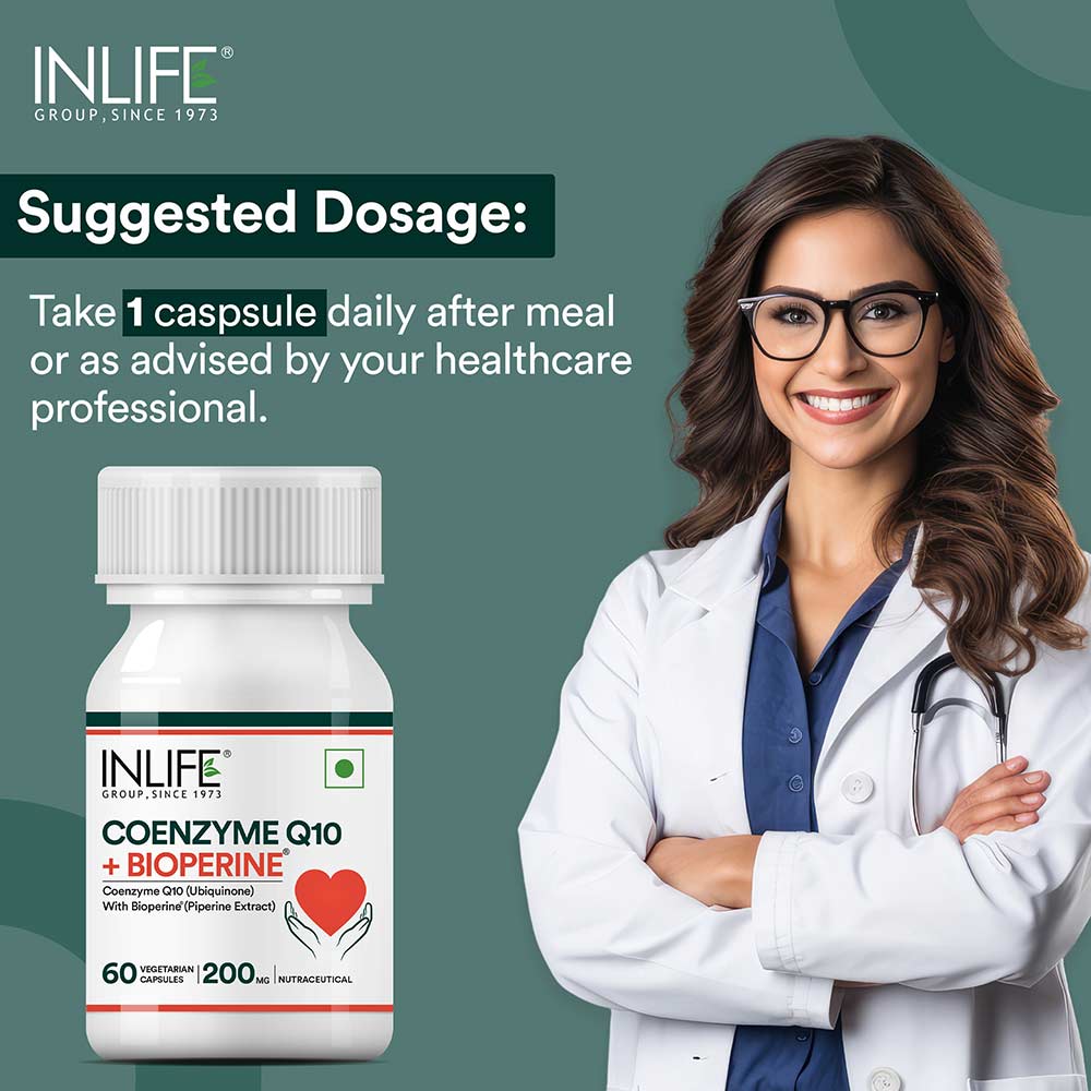 5 - INLIFE Coenzyme Q10 200mg with Bioperine,  60 capsules 