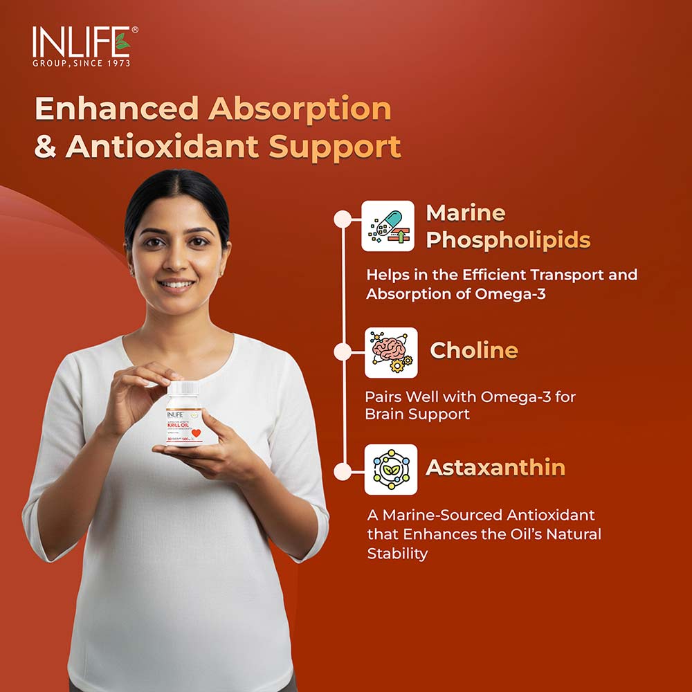 5 - INLIFE Krill Oil Omega 3 (500 mg),  30 capsules 