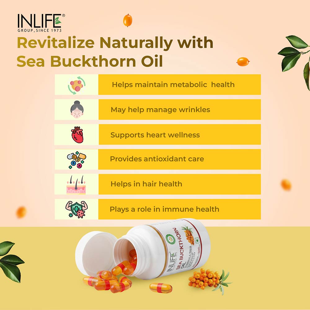 6 - INLIFE Sea Buckthorn Oil,  30 veggie capsule(s) 