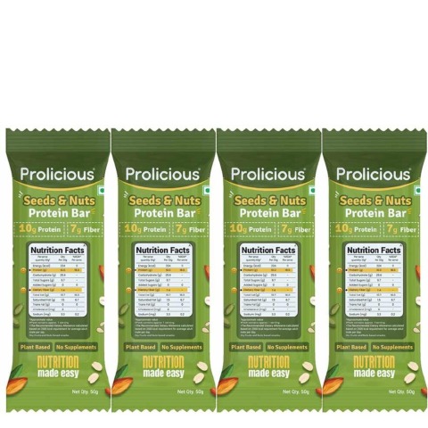 1 - Prolicious Protein Bar,  4 bar(s)  Seeds & Nuts 