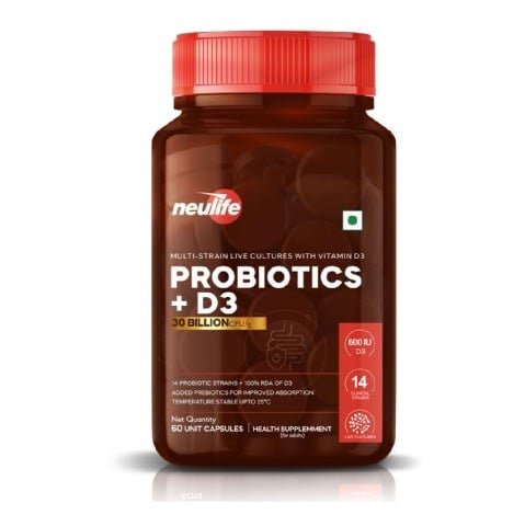 1 - Neulife Probiotics + D3,  60 capsules  Unflavoured 