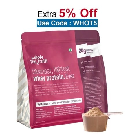 The Whole Truth Whey Protein,  2.2 lb  Light Cocoa 
