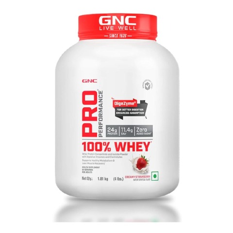 1 - GNC Pro Performance 100% Whey Protein,  4 lb  Creamy Strawberry 