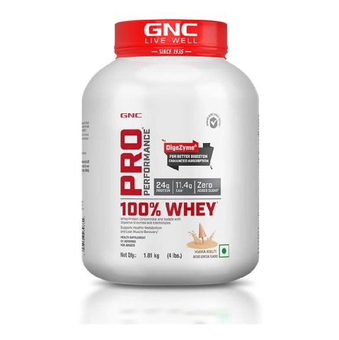1 - GNC Pro Performance 100% Whey Protein,  4 lb  Mawa Kulfi 