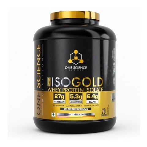 1 - One Science 100% Iso Gold Whey Protein Isolate,  5 lb  Neapolitan Ice Cream 