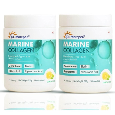 1 - Dr. Morepen Marine Collagen Skin Protein,  250 g  Chocolate (Pack of 2) 
