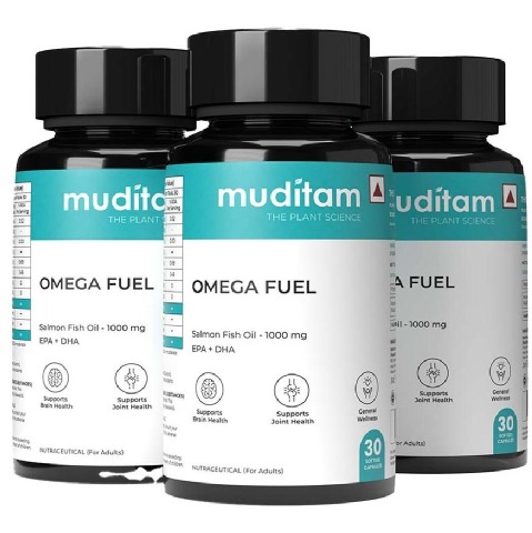 1 - Muditam Omega Fuel (Pack of 3),  30 softgels 