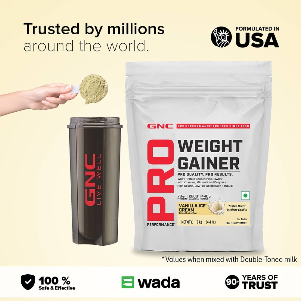 6 - GNC Pro Performance Weight Gainer,  4.4 lb  Vanilla Ice Cream 