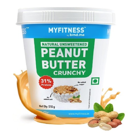 1 - Myfitness by brnd.me Natural Peanut Butter,  510 g  Crunchy 
