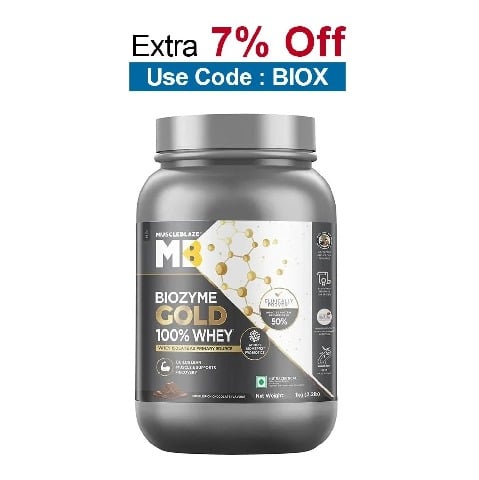 MuscleBlaze Biozyme Gold 100% Whey,  2.2 lb  Double Rich Chocolate 