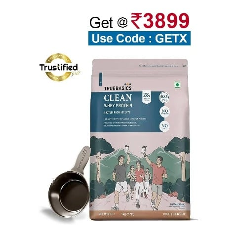 TrueBasics Clean Whey Protein (Isolate), 2.2 lb Coffee