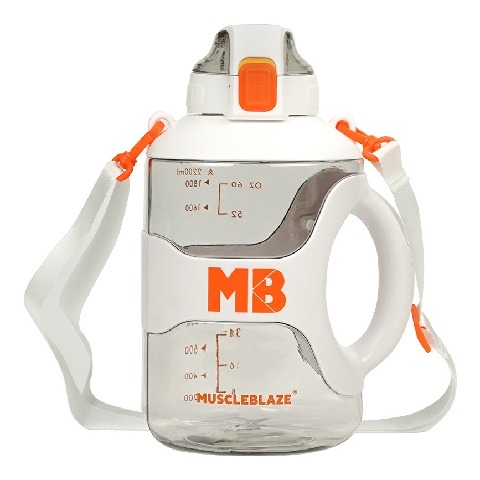 2 - MuscleBlaze Gym Gallon Water Bottle,  White  2.2 L 