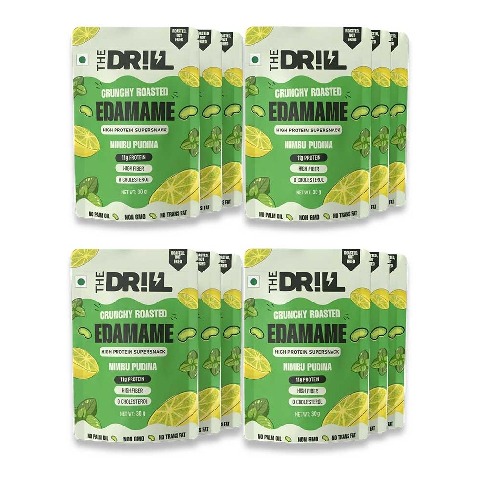 1 - The Drill Crunchy Roasted Edamame, Nimbu Pudina (Pack of 12) 30 g