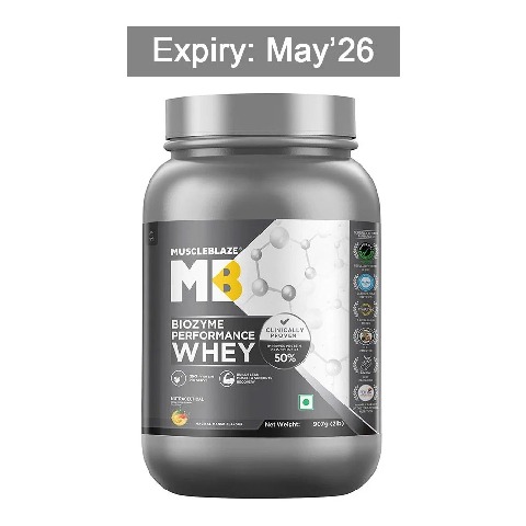 MuscleBlaze Biozyme Performance Whey, 2 lb Magical Mango