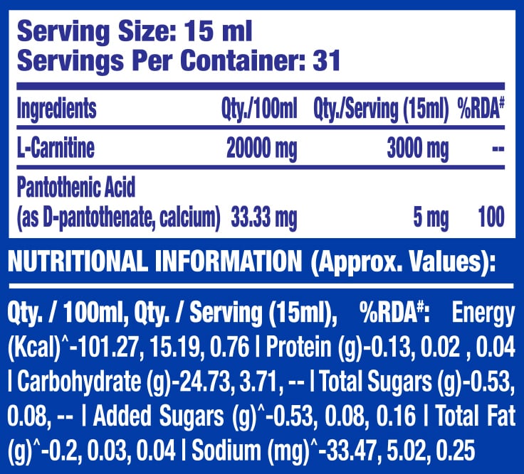 how often to inject l carnitine L-Carnitine XS 3000 mg Liquid at Best Price in India