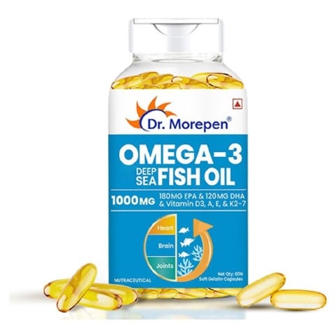 2 - Dr. Morepen Omega-3 Deep Sea Fish Oil 1000mg,  60 softgels 