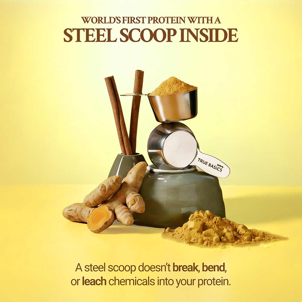 10 - TrueBasics Clean Whey Protein (Isolate + Concentrate),  2.2 lb  Turmeric Latte