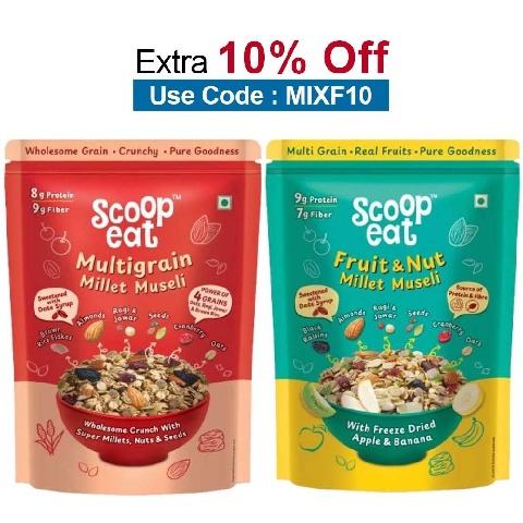 Scoopeat Millet Muesli Combo,  2 Piece(s)/Pack  Multigrain, Fruit & Nut 
