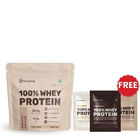 HealthifyMe 100% Whey Protein,  2.2 lb  Creamy Coffee 