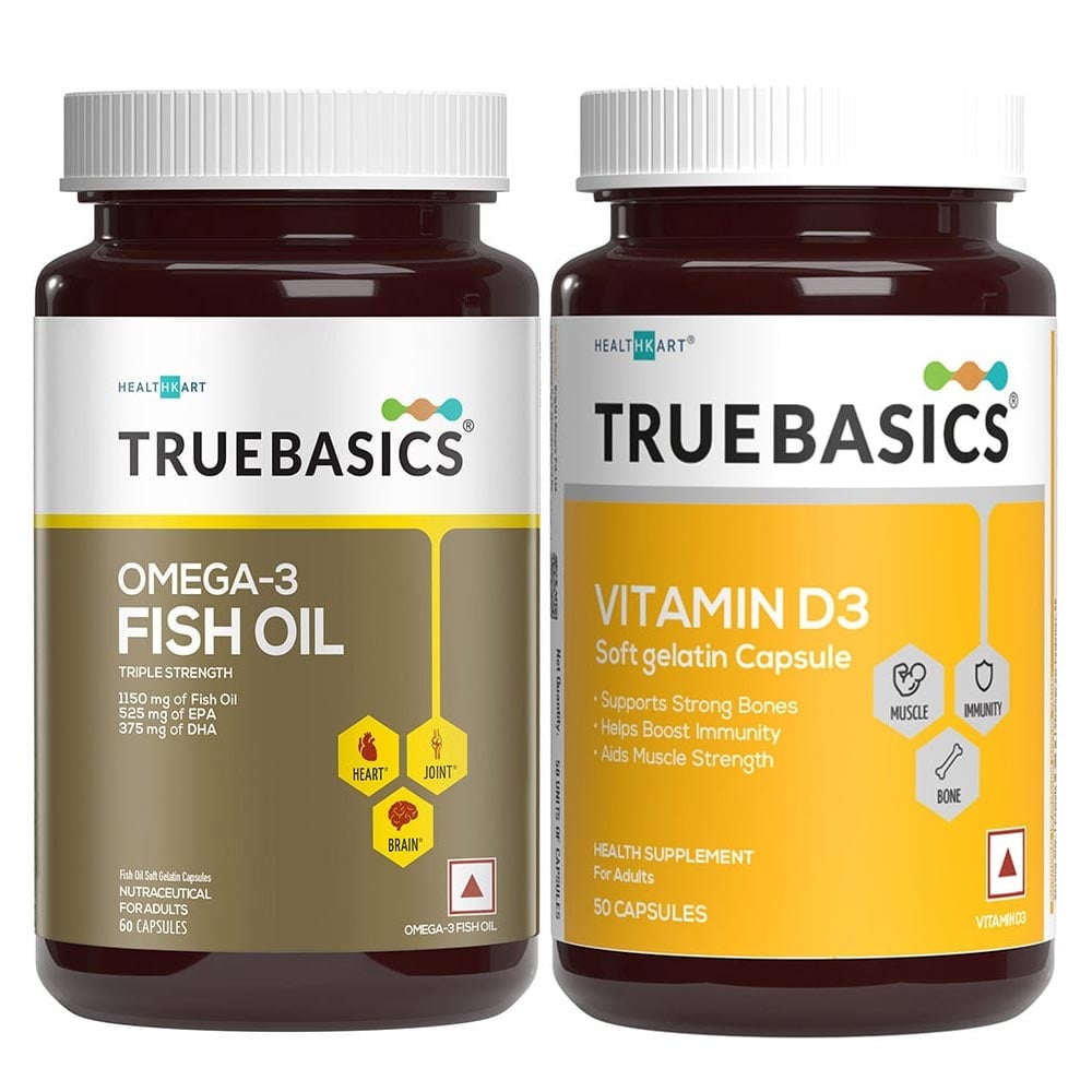 Fish Oil 60 capsules & D3 50 capsules Combo