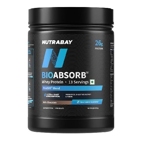 1 - Nutrabay BioAbsorb Whey Protein,  1.1 lb  Milk Chocolate 