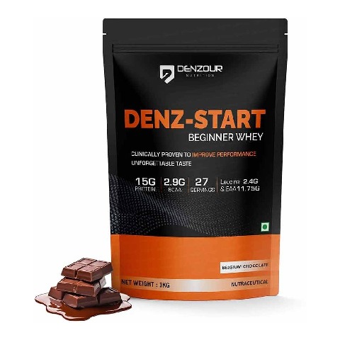 1 - Denzour Nutrition Denz-Start Beginner Whey, 2.2 lb Belgium Chocolate
