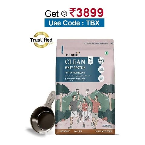 TrueBasics Clean Whey Protein (Isolate), 2.2 lb Chocolate