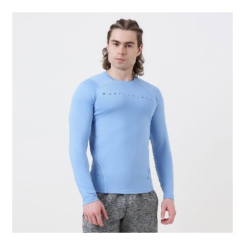 1 - MuscleBlaze Air Tech Compression MuscleTee Full Sleeve, Small Dusk Blue