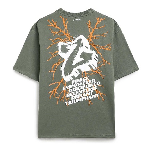 4 - MuscleBlaze Z-Verse Oversized Tshirt,  X-Large  Military Green 