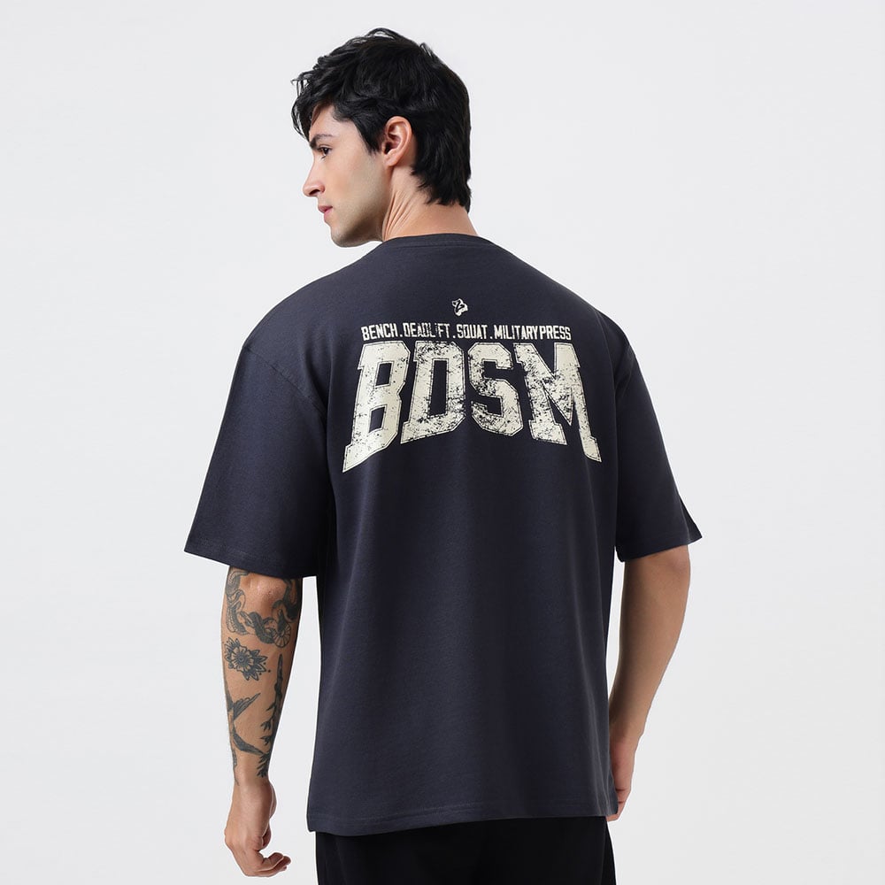 5 - MuscleBlaze Carnage Oversized Tshirt,  Small  Charcoal