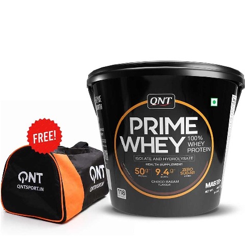 1 - QNT Prime Whey & Gym Bag Black,  8.8 lb  Choco Badam 